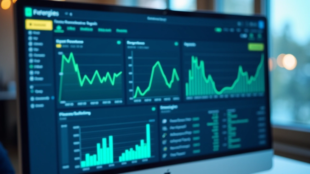 Tableau de bord d'analyse financière sur écran