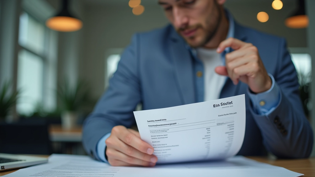 Relevé de compte bancaire numérique affichant un solde statique, interface de banque en ligne sur écran, bureau professionnel avec stylo et notes