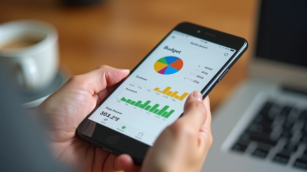 Interface d'application de gestion budgétaire affichant des catégories de dépenses colorées et des graphiques de répartition